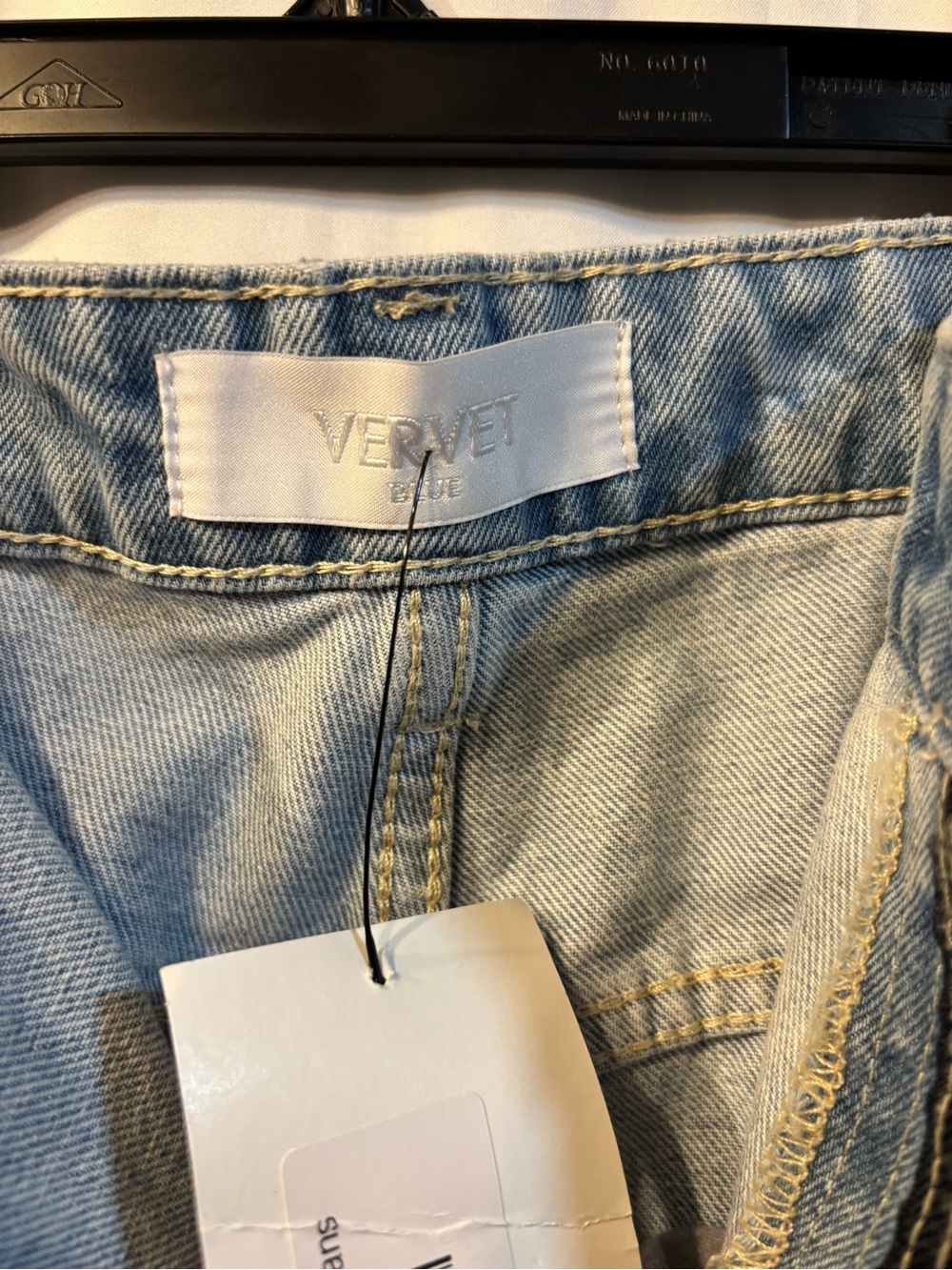 NWT Vervet Blue Leslie 90s Vintage Flare Jeans Size 32 Distressed Wide Leg - Picture 8 of 8